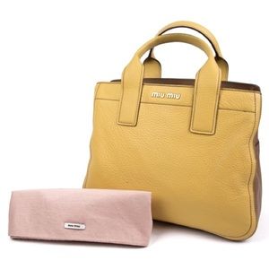 Miu Miu Two-tone textured leather tote